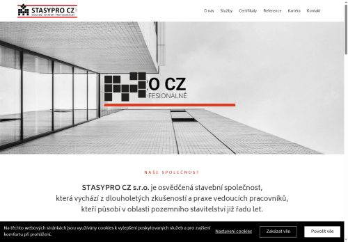 Webové stránky STASYPRO CZ s.r.o., Kosmonosy