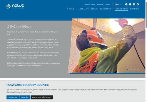 Webové stránky NEWE industrial assembly s.r.o., Střítež
