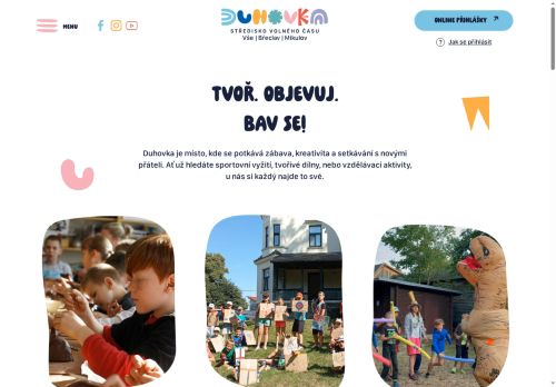 Webové stránky Středisko volného času Duhovka, příspěvková organizace, Břeclav