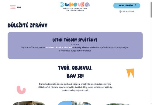 Duhovka - středisko volného času Břeclav, příspěvková organizace nabízí práci na pozici LEKTOR/ LEKTORKA VOLNOČASOVÝCH AKTIVIT v obci Mikulov