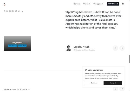 Webové stránky Applifting s.r.o., Praha