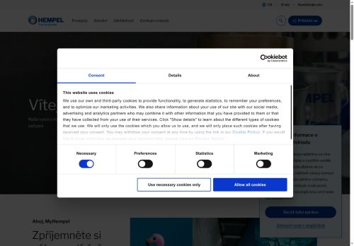 Webové stránky Hempel (Czech Republic) s.r.o, Popůvky