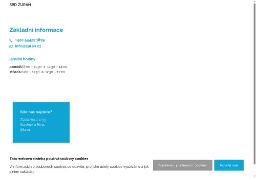 Webové stránky Žuráň, stavební bytové družstvo, Slavkov u Brna