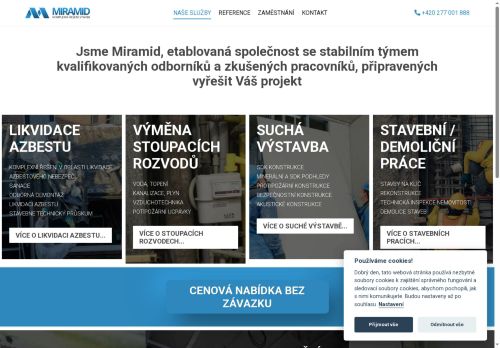 Webové stránky Miramid s.r.o., Kostelec nad Černými Lesy
