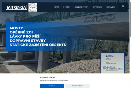 Webové stránky Mitrenga-stavby, spol. s r.o., Malešovice