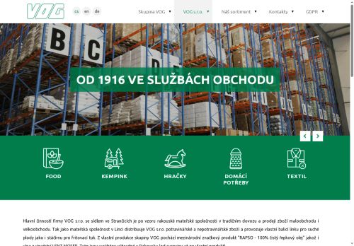 Webové stránky VOG, s.r.o., Strančice