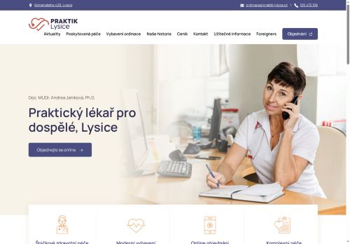 Zobrazit webové stránky Praktický lékař pro dospělé - Doc. MUDr. Andrea Janíková, Ph.D.