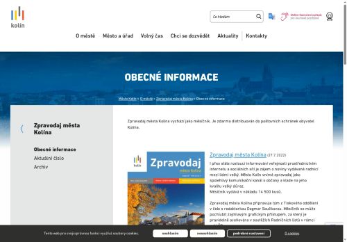 Zobrazit webové stránky Zpravodaj města Kolína