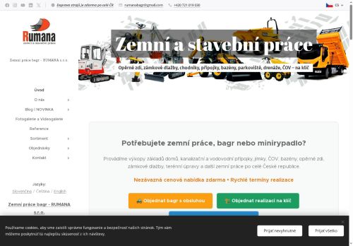 Zobrazit webové stránky Zemní práce bagr - RUMANA s.r.o
