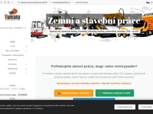 Zemní práce bagr - RUMANA s.r.o