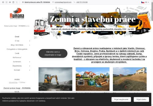 Zobrazit webové stránky Zemní práce bagr - RUMANA s.r.o