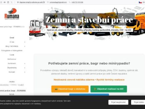Zemní práce bagr - RUMANA s.r.o