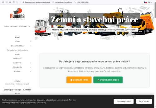 Zobrazit webové stránky Zemní práce bagr - RUMANA s.r.o