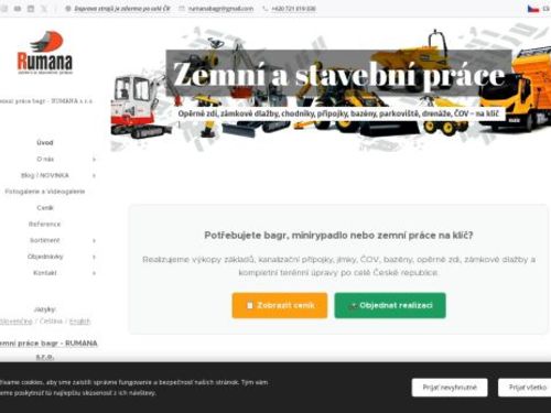 Zemní práce bagr - RUMANA s.r.o