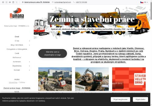 Zobrazit webové stránky Zemní práce bagr - RUMANA s.r.o