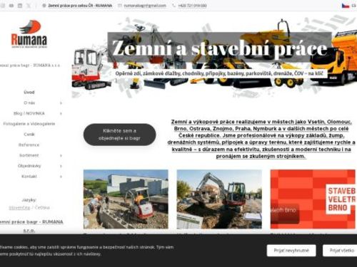 Zemní práce bagr - RUMANA s.r.o