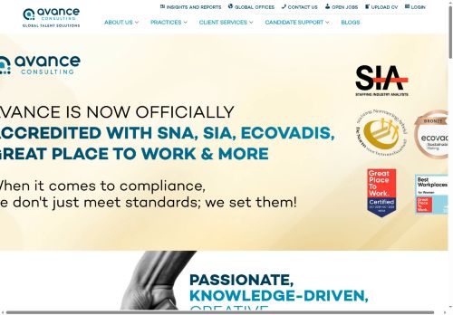 Webové stránky Avance Consulting s.r.o., Praha