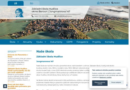 Webové stránky Základní škola Hudlice, příspěvková organizace, Hudlice