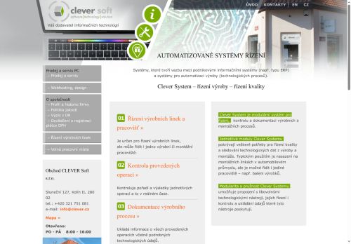 CLEVER Soft s.r.o. nabízí práci na pozici IT - Softwarový specalista - technická podpora MES Clever System (m/ž) v obci Kolín
