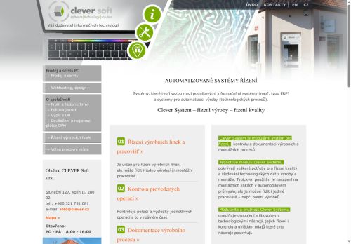 CLEVER Soft s.r.o. nabízí práci na pozici IT - Softwarový specalista - technická podpora MES Clever System (m/ž) v obci Kolín