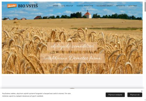 Webové stránky Bio Vstiš s.r.o., Vstiš