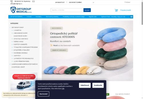Webové stránky Ortgroup Medical s.r.o., Brno