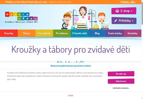 Webové stránky Veselá věda, středisko volného času s.r.o., Radonice