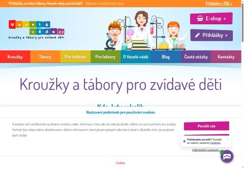 Webové stránky Veselá věda, středisko volného času Praha s.r.o., Jihlava