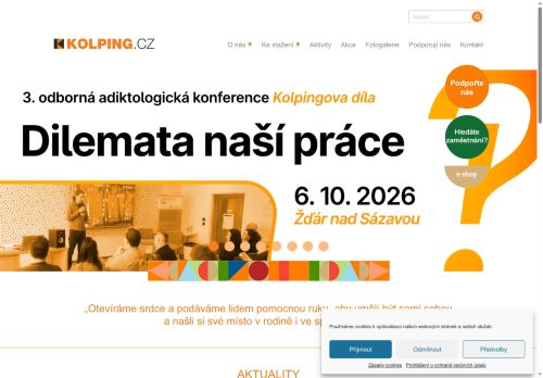 Webové stránky Kolpingovo dílo České republiky z.s., Žďár nad Sázavou