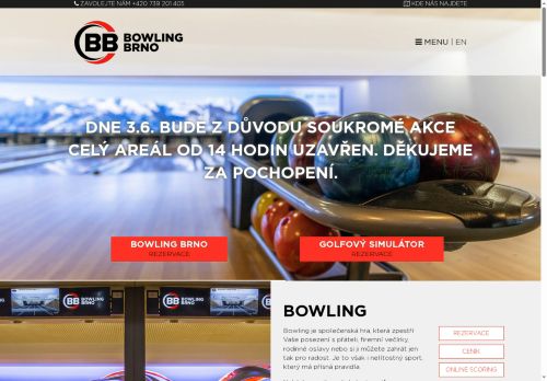 Webové stránky Bowling centrum Brno s.r.o., Brno