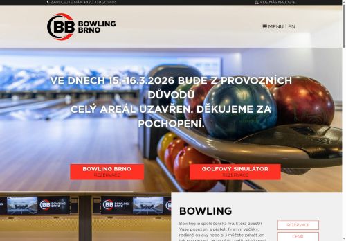 Webové stránky Bowling centrum Brno s.r.o., Brno