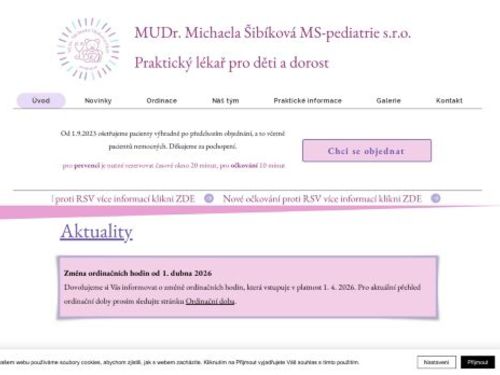 Praktický lékař pro děti a dorost MS-pediatrie s.r.o. - MUDr. Michaela Šibíková