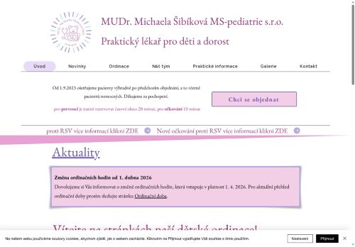 Zobrazit webové stránky Praktický lékař pro děti a dorost MS-pediatrie s.r.o. - MUDr. Michaela Šibíková