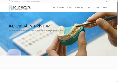 Webové stránky Zubní laboratoř Stanislav Střelec, Slavkov u Brna