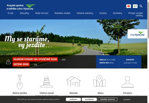 Webové stránky Krajská správa a údržba silnic Vysočiny, příspěvková organizace, Jihlava