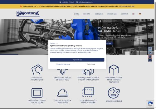 Innovamont s.r.o. nabízí práci na pozici Elektrikář / montér elektro - průmyslová automatizace v obci Mladá Boleslav