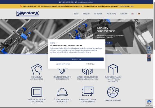 Innovamont s.r.o. nabízí práci na pozici Elektrikář / montér elektro - průmyslová automatizace v obci Mladá Boleslav