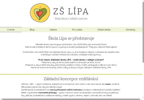 Webové stránky Základní škola Lípa, z.s., Velká Bíteš