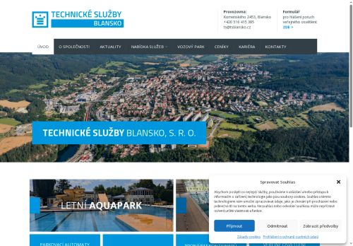 Webové stránky Technické služby Blansko, s.r.o., Blansko