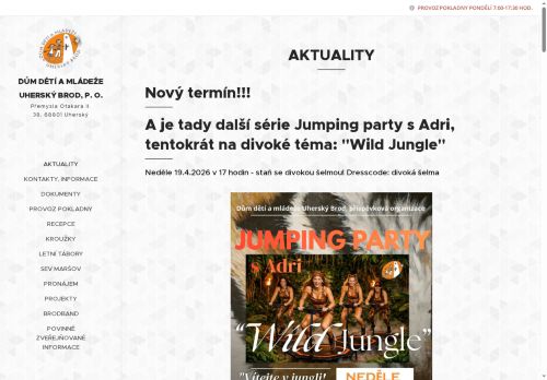 Webové stránky Dům dětí a mládeže Uherský Brod, příspěvková organizace, Uherský Brod