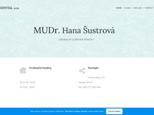 Praktický lékař pro dospělé - MUDr. Hana Šustrová