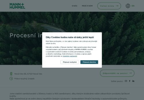 Webové stránky MANN + HUMMEL (CZ) v.o.s., Nová Ves