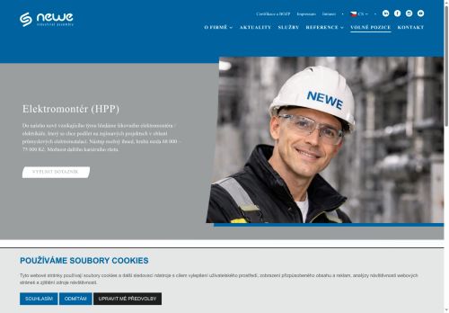 Webové stránky NEWE industrial assembly s.r.o., Třebíč