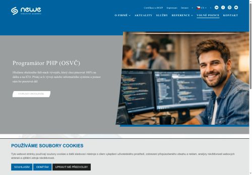 Webové stránky NEWE industrial assembly s.r.o., Třebíč