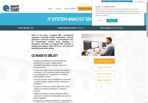 Webové stránky NOVÝ START, personální agentura s.r.o., Velká Bíteš