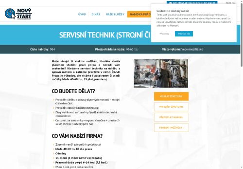Webové stránky NOVÝ START, personální agentura s.r.o., Velké Meziříčí