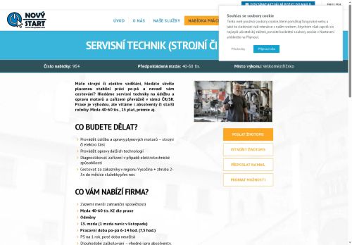 Webové stránky NOVÝ START, personální agentura s.r.o., Velké Meziříčí
