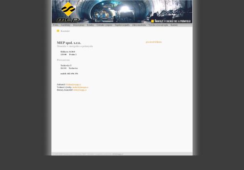 Webové stránky M E P,spol.s r.o., Tochovice