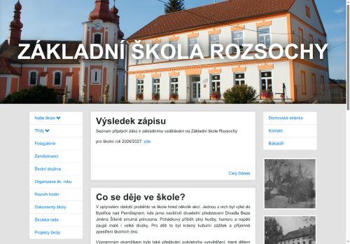 Webové stránky Základní škola Rozsochy, okres Žďár nad Sázavou, Rozsochy