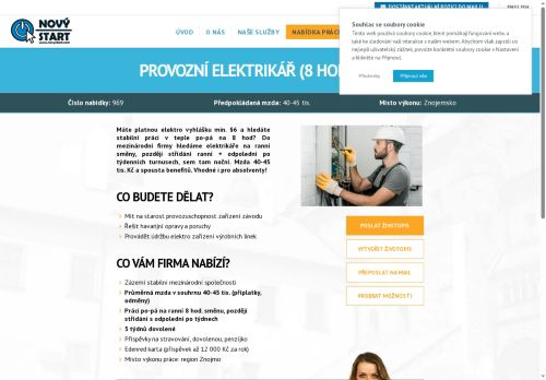 Webové stránky NOVÝ START, personální agentura s.r.o., Znojmo